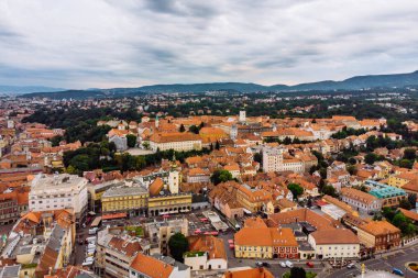 Zagreb eski şehir hava görünümü