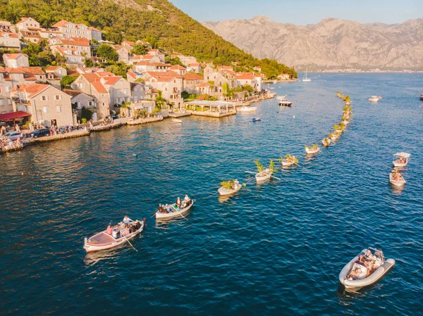 Luftaufnahme von Fashinada Urlaub in Perast Montenegro — Stockfoto