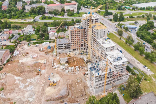 Letecký pohled na lokalitu výstavby bytu — Stock fotografie