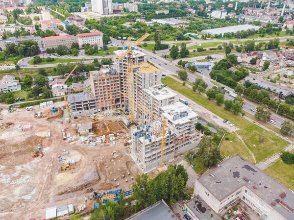 Letecký pohled na lokalitu výstavby bytu — Stock fotografie