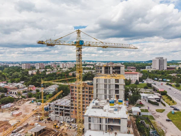 aerial view of apartment construction site