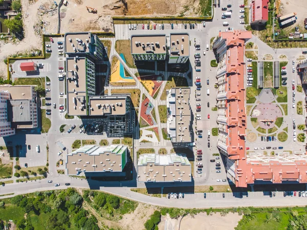 Letecký pohled na staveniště bytů — Stock fotografie