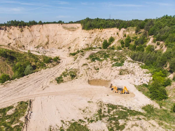 top view of sand mine heavy industrial