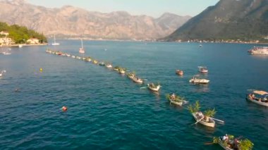 kotor perast şehir karadağ fashinada tatil kutlama havai görünümü