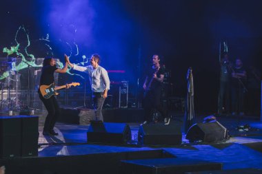 Lviv, Ukrayna - 18 Haziran 2019: okean elzy rock grubu konseri