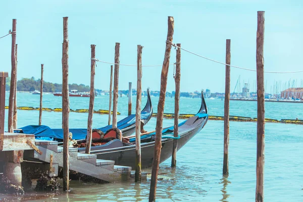 venedik şehri koyunda gondol tekneler
