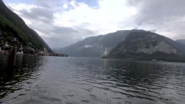 göl plaj seyahat dönüm noktası yerde hallstatt şehrin panoramik görünümü
