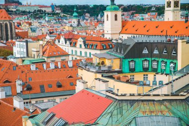 Prag, Çek - 22 Eylül 2018: prague, havadan görünümü. insanlar tarafından Street yürüyüş