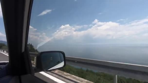 Koncepcja Podróży Samochodowej Jazda Drogach Okresie Letnim — Wideo stockowe