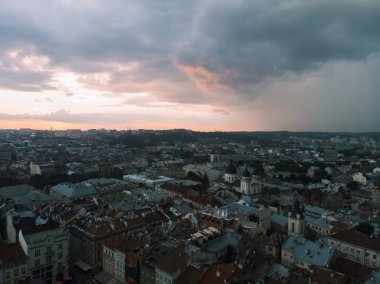 Lviv Ukrayna 'nın havadan görünüşü