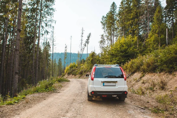 Todoterreno Viaje Coche Por Las Montañas Pico Otoño Temporada Viaje — Foto de Stock