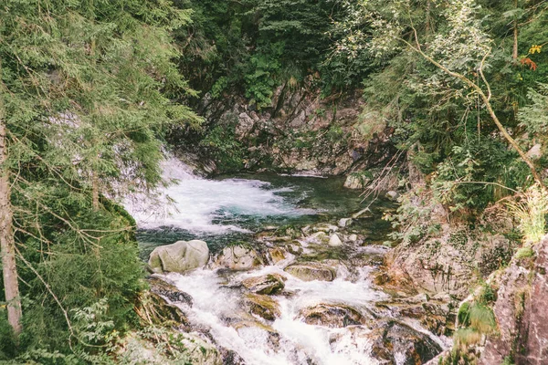 Vista Cachoeira Fundo Paisagem Florestal — Fotografia de Stock