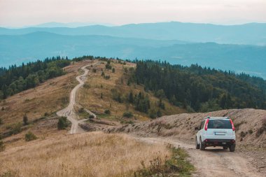 off road araba seyahati dağlardan sonbahar zirvesi yol gezisi