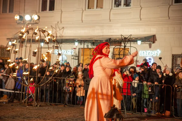 Lviv Ukraine Dezember 2017 Weihnachtsspiel Der Geburt Christi Freien Auf — Stockfoto