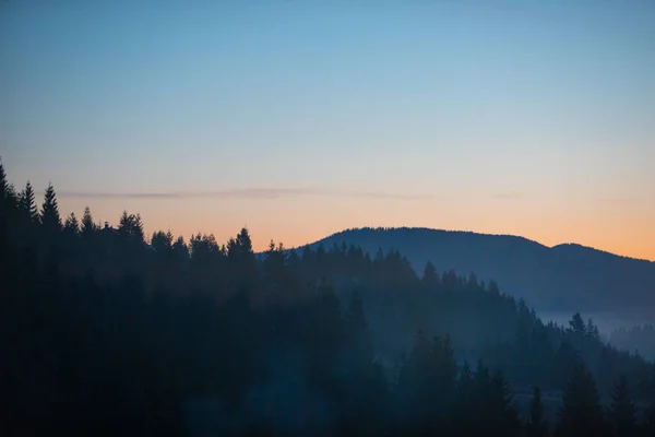 Uitzicht Zonsopgang Bergen Bereik Kopiëren Ruimte — Stockfoto