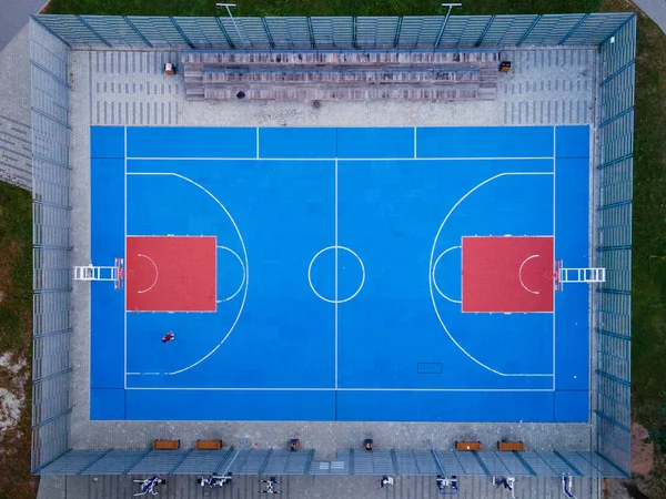 Вид Зверху Баскетбольний Майданчик Копіювання Простору — стокове фото
