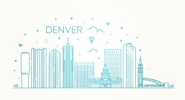 Colorado, Denver. Şehir manzarası. Mimari, binalar, peyzaj, panorama, Yerler, simgeler