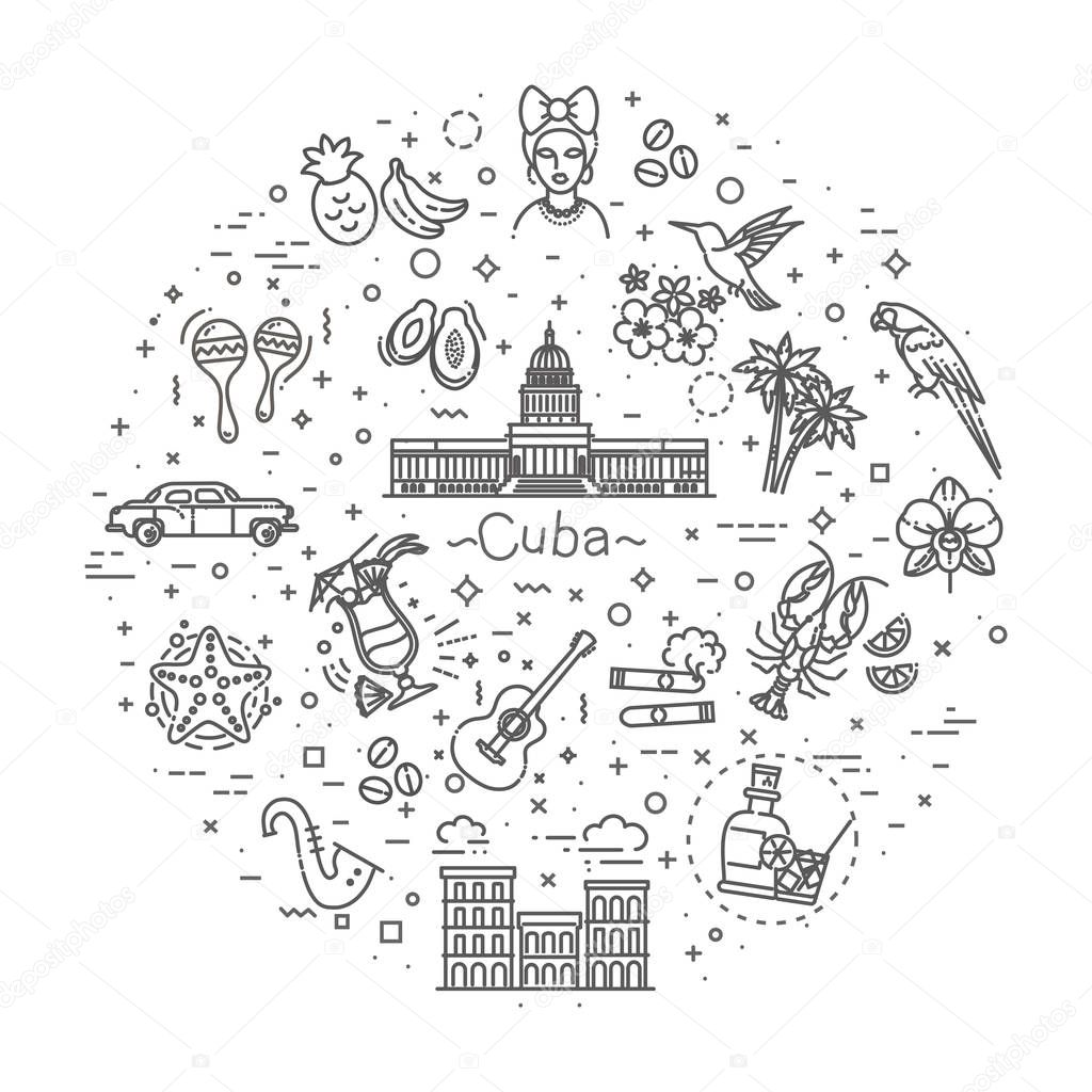 Cuba icon set