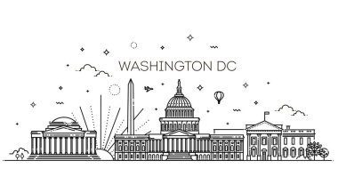 Washington ABD manzarası ve Simgesel siluet