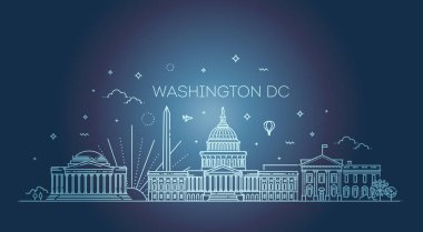 Washington ABD manzarası ve Simgesel siluet