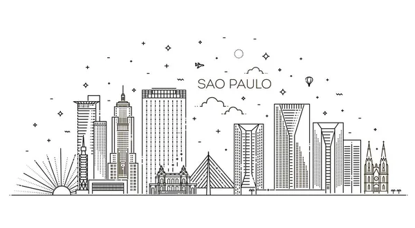 Sao Paulo şehir manzarası vektör arka plan