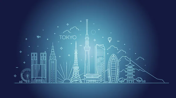 Tokyo tatil simgeleri ayarlandı. Vektör simgeleri ayarlandı — Stok Vektör