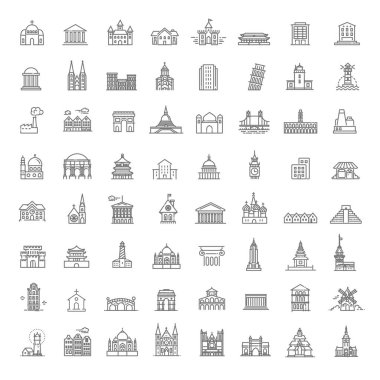 Icons set, hükümet binası. Simge yapılar
