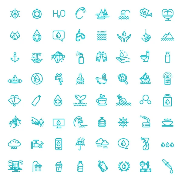 Icono de agua en estilo de línea delgada — Vector de stock