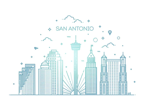 San Antonio město panorama vektor pozadí — Stockový vektor