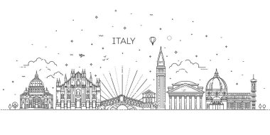 İtalya için doğrusal vektör simgesi