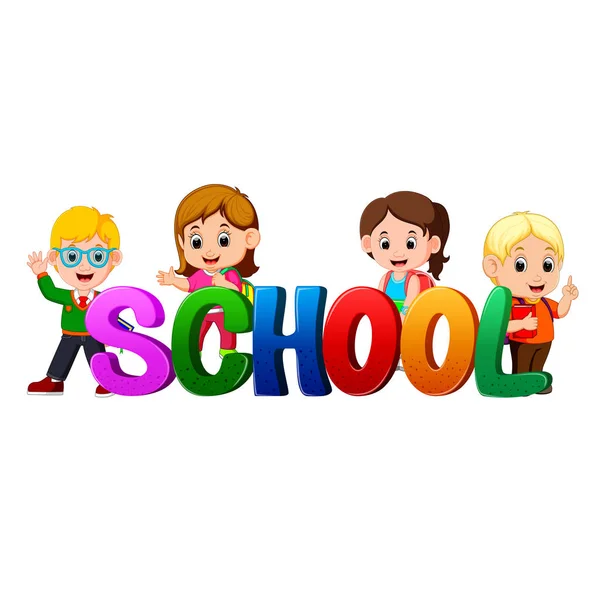 Σχέδιο Γραμματοσειρά Για Word Σχολείο Δάσκαλο Και Μαθητές — Διανυσματικό Αρχείο
