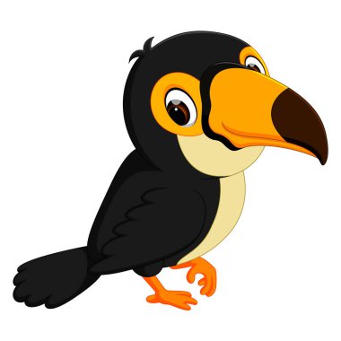 Karikatür kuş toucan atlama