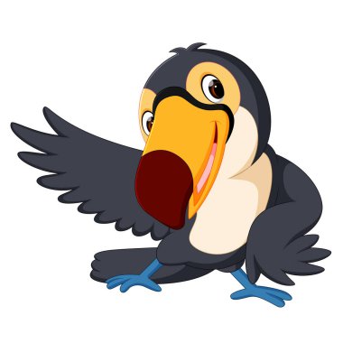 Karikatür kuş toucan iyi poz