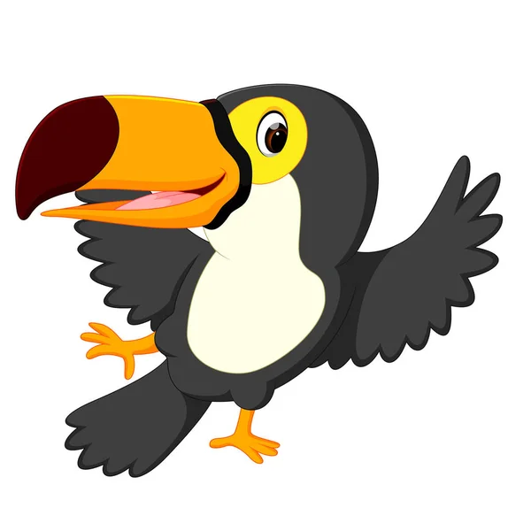 Cartoon Bird Toucan Dancing — Stock Vector