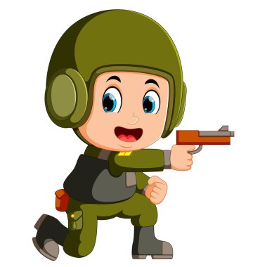 cesur bir asker silahlı