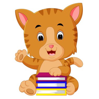 kitap kedi gösteren resim