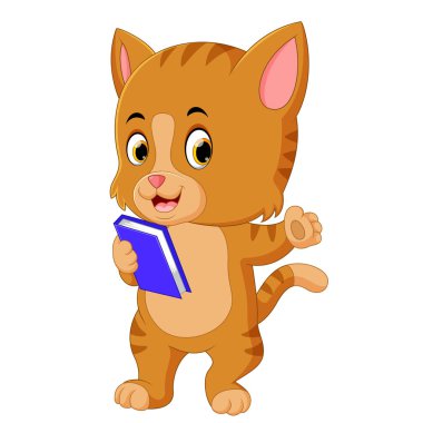 kitap kedi gösteren resim