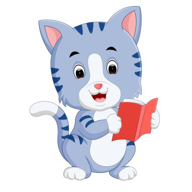 kitap kedi gösteren resim