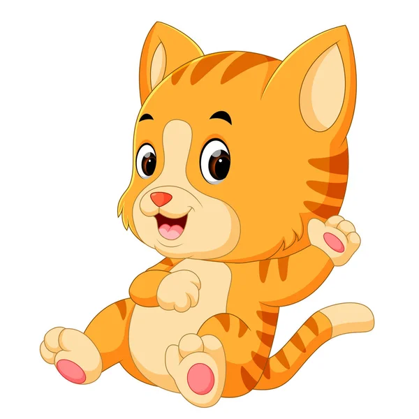 Illustratie Van Cute Kat Cartoon — Stockvector