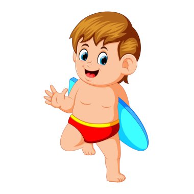 Sörfçü adam sörf tahtası tutuyor