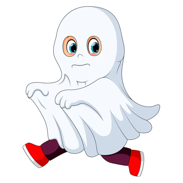 Bambino Costume Fantasma Esecuzione — Vettoriale Stock