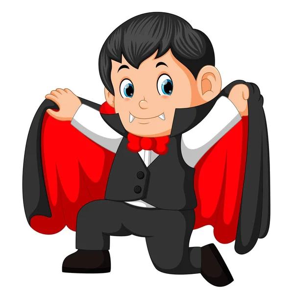 Pequeño Vampiro Divertido Dibujos Animados — Vector de stock