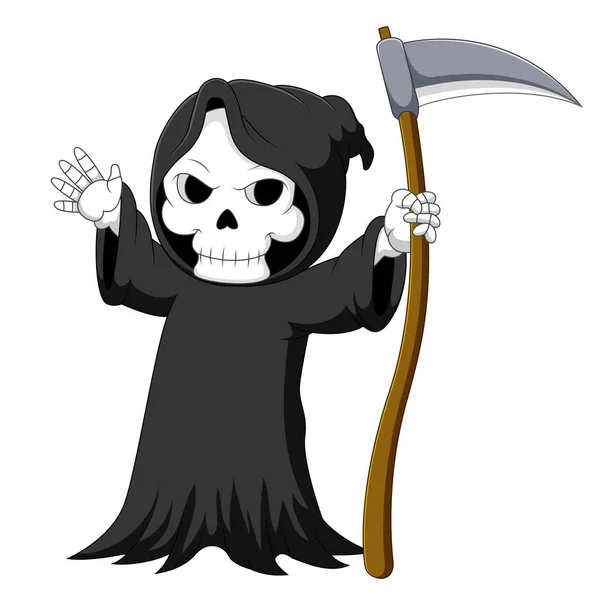 Kreskówka Grim Reaper Kosy — Wektor stockowy