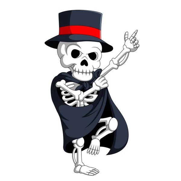 Esqueleto Con Traje Mágico — Vector de stock