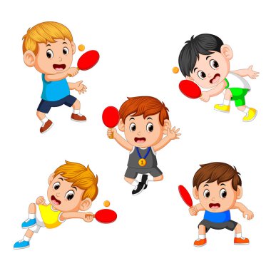 çeşitli durum tablo tenisçi topluluğu grubu