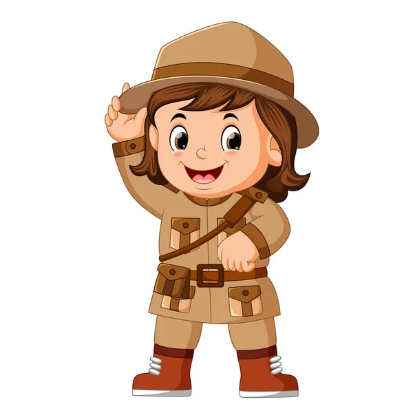 Cartoon Little Girl Scout — Stock vektor