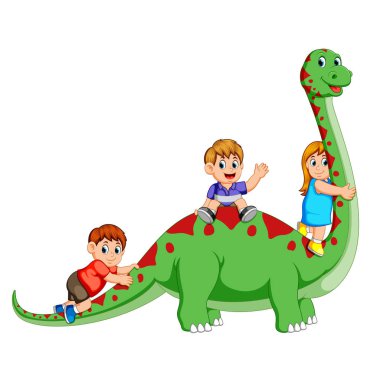 oynama ve diplodocus'ın beden ve biraz-in onları tutan çocuk üzerine oturan