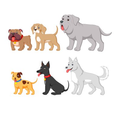sevimli çizgi köpekle koleksiyonu ayarla
