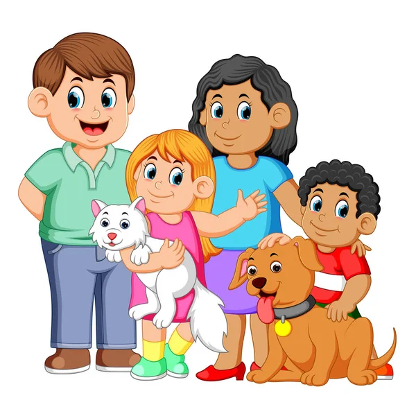 Big Family Pets — Stock Vector