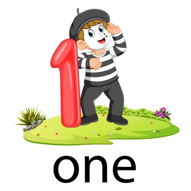 pandomim çocukla 1 balon numarası ve metin